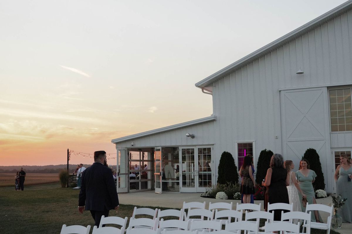 Venue tour video showing an outdoor ceremony space in late afternoon light